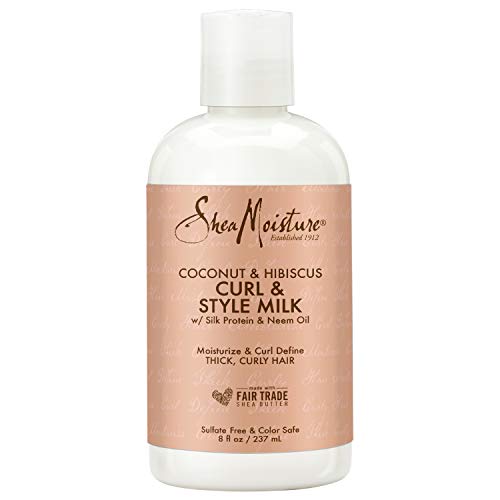 SheaMoisture Curl Mousse Coconut and Hibiscus & Fair Trade Sulfate Free Coconut Hibiscus Curl & Style Milk with Silk Protein & Neem Oil For Thick, Defined, Curly Hair 8 oz - Image 5