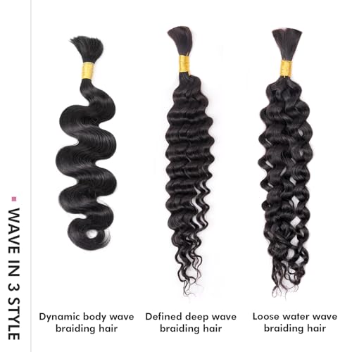 Toyotress 20 Inch Water Wave Human Braiding Hair 50g Bulk for Boho Braids - Image 2