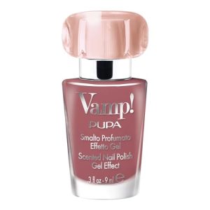 Pupa Milano Vamp Scented Nail Polish, 127 Shiny Leather, 0.3 oz - Gel Nail Polish - Chip-Resistant - With Plumping Effect - Long-Lasting Fragrance