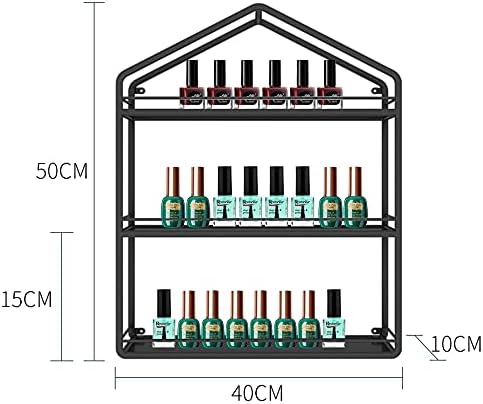 Metal 3/4 Tier Nail Polish Shelf Essential Oil Display Rack, Nail Salon Shop Iron Wall Art Display Rack Storage Shelf Perfume Shelf Cosmetic Cabinet Spice Rack Organizer Holds - Image 2
