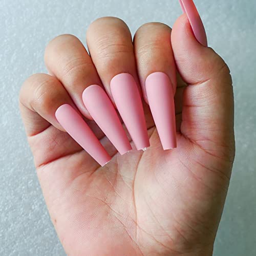 LuckForever 400pc Matte Long Coffin Full Cover Artificial Fingernail Tips for Women and Teens - Image 7