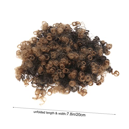 3pcs Fluffy Hair Buds Afro Hair Wigs Synthetic Afro Wigs Short Kinky Curly Human Hair Wig African Short Wigs Ponytail Wigs Afro Curly Fake Hair Bun Headband Wigs American Hairball - Image 8