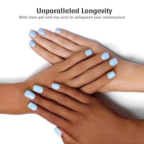 BEAUTPAL Blue Gel Nail Polish 15ML Soak Off UV LED Pastel Gel Polish Nail Art Manicure Salon DIY at Home, Color 132 Light Blue - Image 8