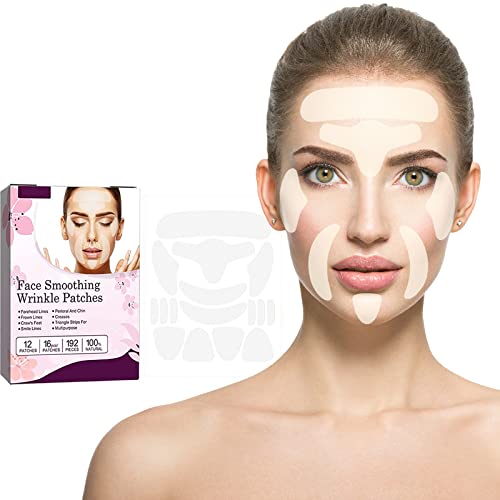 Forehead Wrinkle Patches-192 Pcs Face Wrinkle Patches Reusable Face Tape for Wrinkles Anti Wrinkle Patches to Reduce Fine Wrinkles, Frown and Smile Lines, Forehead Wrinkles Facial Wrinkle Patches
