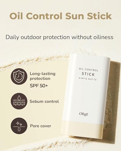 OBgE Oil Control Stick (0.6oz - Pack 2) - Non-Greasy, Soothing & Cooling Facial Care. High Defense. Lightweight, Long-Lasting Protection, Oil Absorption, No Clumps. Travel Essentials. Witch Hazel, Min - Image 2