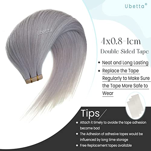 Platinum Silver Remy Human Hair Tape In Extensions 20 Pieces 22 Inch - Image 4