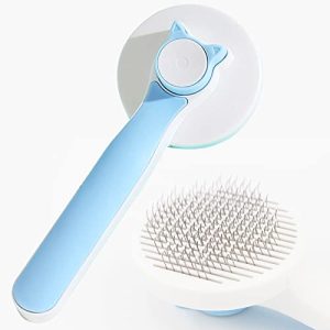 Self Cleaning Cat Brush, Pet Grooming Brush for Shedding Grooming or Massage, Cat Brush for Indoor Cats Easy to Remove Loose Undercoat, Dog Brush for Short or Long Hair Dogs, Cats