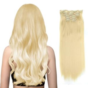 NuAngela 24 Inch Straight Thick Clip-in Hair Extensions 140g 6 Piece Set