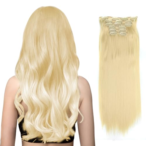 NuAngela 24 Inch Straight Thick Clip-in Hair Extensions 140g 6 Piece Set