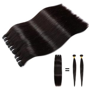 Lemoda 12A Straight Virgin Human Hair Bundles Indian Straight Unprocessed Raw Human Hair Extensions Thick Ends Hair Weave Bundles Natural Black Color 1B 3PCS/lot
