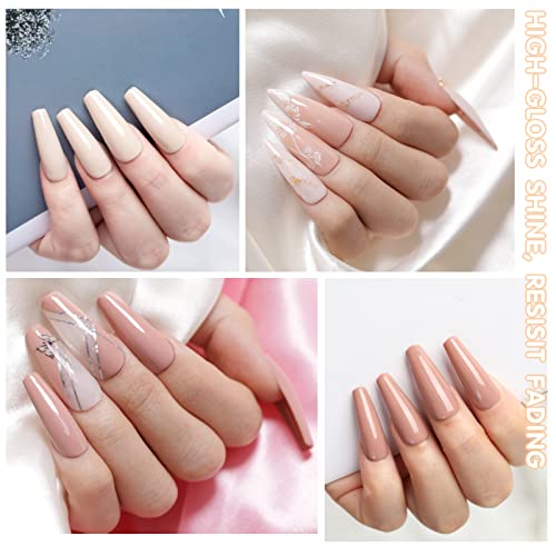 Gel Nail Polish Set 6 x 10 ML Nude Gel Nail Kit Milky Khaki Classic Colors UV LED Lights Cure Nail Art Soak off Gels DIY Home Nails Salon Nails Manicure - Image 3