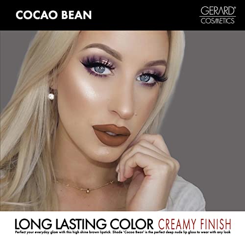 Gerard Cosmetics Color Your Smile Lip Gloss Cocoa Bean | Super Pigmented Brown Lip Gloss with LED Light and Mirror | Shiny Finish | Hydrating Brown Lipstick | Cruelty Free and Made in USA - Image 4