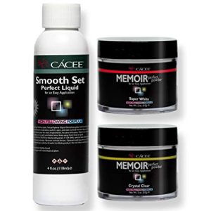 Smooth Set Acrylic Nail Kit, Includes Acrylic Liquid And Powder, Professional Monomer and Polymer, No MMA, Low Odor (Clear & White)