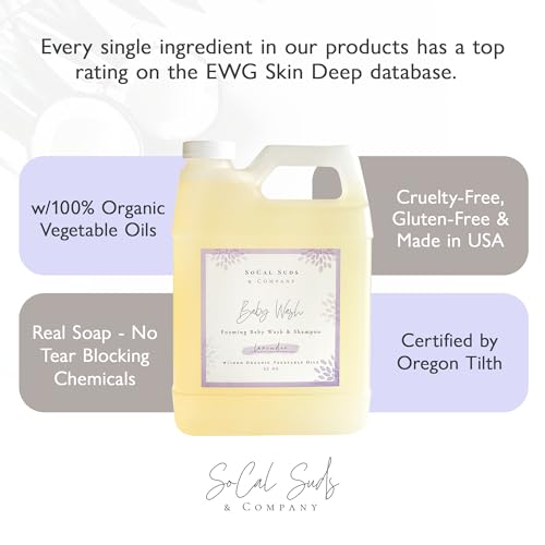 SoCal Suds & Company - Organic Foaming Baby Wash & Shampoo - Gentle Cleansing Body And Hair Soap for Sensitive Skin - Clean Natural Hydrating Soothing Ingredients - Newborn Baby - Lavender, 32oz - Image 2