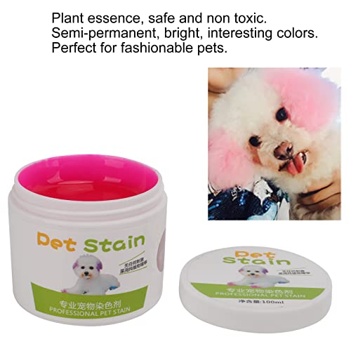 Pet Hair Coloring Cream, Dog Hair Dye Cream Plant Extract Bright Color Large Capacity for Pet Dogs(Cherry blossom powder) - Image 7