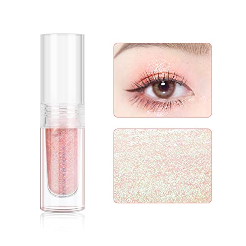 Liquid Glitter Eyeshadow, Pigmented, Long Lasting, Quick Drying, Easy to Apply, Loose Glitter Glue for Eye Crystals Makeup (Holographic Pink Gold Shimmer Peal 02) - Image 5
