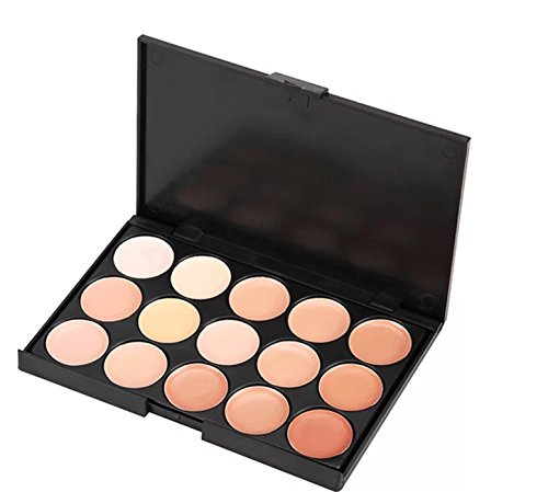 15 Colors Cream Contour Face Concealer Palette, FantasyDay Long Lasting Full Hydrating Coverage Conceals Corrects Foundation Camouflage Makeup Set for Correcting Dark Circles Acne Blemish + 1 Brush - Image 2