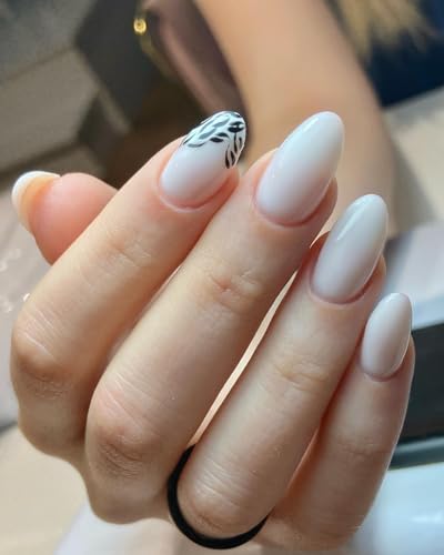 240pcs Short Press on Nails White Full Cover Short Almond Fake Nails, Thick Acrylic Nails Press Ons 12Sizes False Nails with Glue for Women Girls Fingernails Design - Image 3