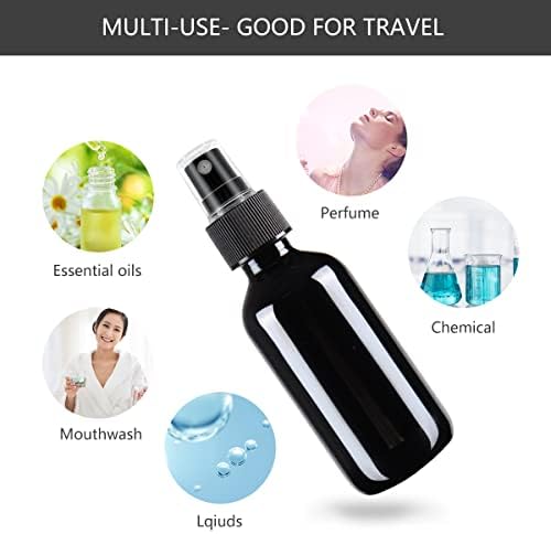 Black Glass Spray Bottle 2 oz (24 Pcs 60ml with Measured Pipettes)Fine Mist Glass Bottles with Black Fine Mist Sprayer for Liquids, Aromatherapy Oil, Beard Oil, Essential Oils-100% UV Protection - Image 4