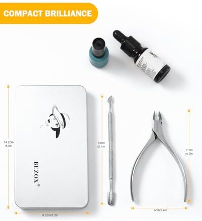 BEZOX Cuticle Trimmer with Pusher - Salon Quality Cuticle Clipper with Cuticle Pushers, Super Sharp Cuticle Cutters and Dual-End Nail Pushers Cuticle Stick, Professional Manicure Tools - Image 8