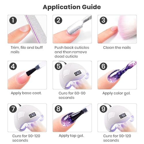 RARJSM Color Changing Gel Nail Polish 15ML Deep Purple to Light Purple Glitter Temperature Change Gel Polish Soak off UV Thermal Mood Changing Gel nail polish for Home Salon Manicure Nail Art - Image 7