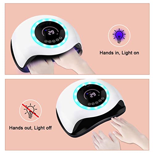 UV LED Nail Lamp,42 Lights Faster Gel Nail Dryer Professional Curing Nail Lamp for Gel Polish with 4 Timer Setting Auto Sensor Manicure Set Nail Art Tools for Fingernail And Toenail,Pink - Image 5
