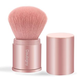 Retractable Pink Kabuki Makeup Brush with Ultra-Soft Bristles for Seamless Application