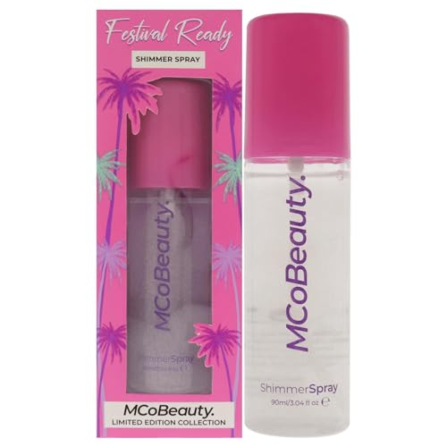 MCoBeauty Festival Ready Shimmer Spray Body Mist - Glitter-Infused, Shimmer-Drenched Spray - Enriched With Ultra-Fine Gold Flecks - Sweet-Smelling And Lightweight - For Face, Hair And Body - 3.04 Oz