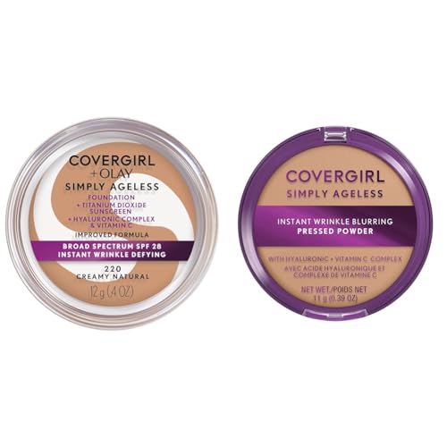 COVERGIRL Olay Simply Ageless Foundation Creamy Natural 0.44 Oz Pressed Powder Buff Beige 0.39 Oz