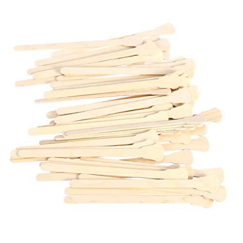 Mipcase 50pcs Wooden Spatula for Waxing Hair Removal Waxing Strips Tool Wooden Wax Sticks Ear Hairs Removal Sticks Eyebrow Waxing Kit Brow Wax Sticks Disposable Wooden Shovel Bamboo