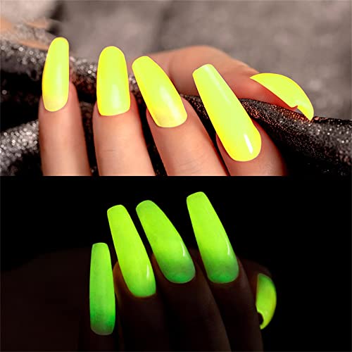 LED/Luminous Polish For Nail Nail Lamp Design Fluorescent Bright Luminous Adhesive Gel Neon 15ml Rhinestone (Green, One Size) - Image 4