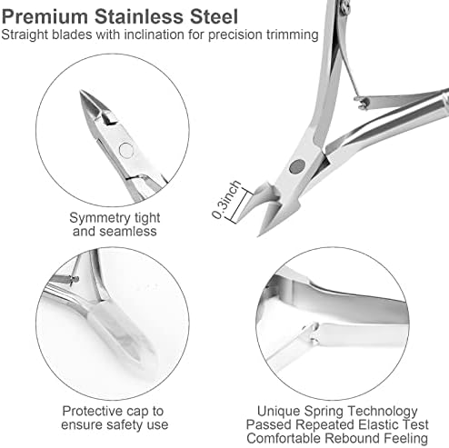 Metal Nail Cuticle Trimmer with Cuticle Pusher and Cutter, 2 Pcs Professional Cuticle Remover Tool Kit, Cuticle Cutter Set, Cuticle Nippers, Cuticle Clippers for Women, Manicure Pedicure Tool YLYL - Image 3