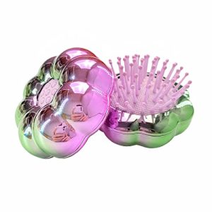 Foldable Colorful Flower Detangler Hair Brush Mini Comb for Kids and Women