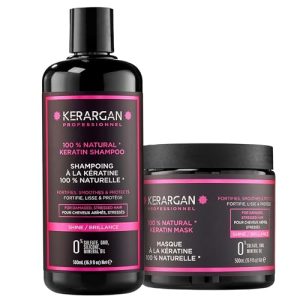 Kerargan Keratin Shampoo and Mask Duo Set 2 Bottles 16.9 oz Each Condition New