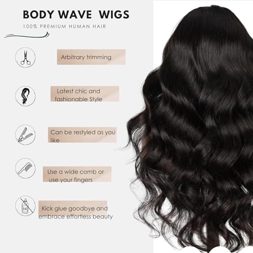 OCTSUN 24" Body Wave Lace Front Wigs Human Hair Pre Plucked Glueless Wigs Human Hair 180% Density 13x4 HD Lace Body Wave Human Hair Wig Brazilian Human Virgin Hair Lace Frontal Wigs for Women - Image 5