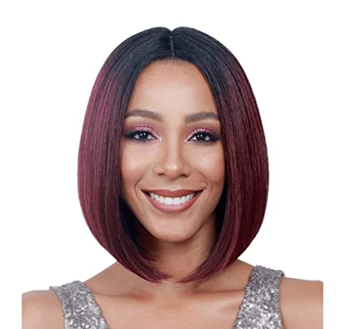 Hair Wigs Short Straight Wine Red Bob Wigs For Women Edge Synthetic Lace Front Wigs Human Hair Wig