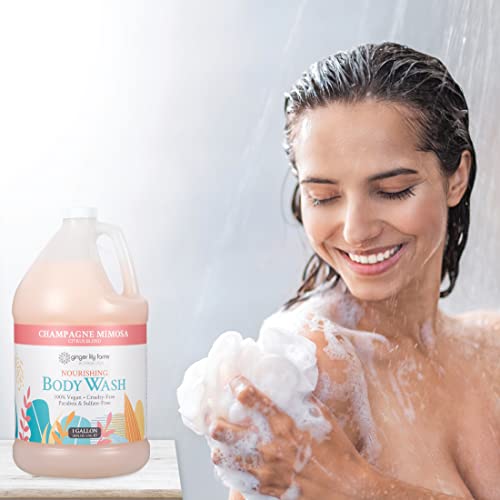Ginger Lily Farms Botanicals Nourishing Body Wash, Champagne Mimosa, 100% Vegan & Cruelty-Free, Citrus Blend Scent, 1 Gallon (128 fl oz) Refill - Image 6
