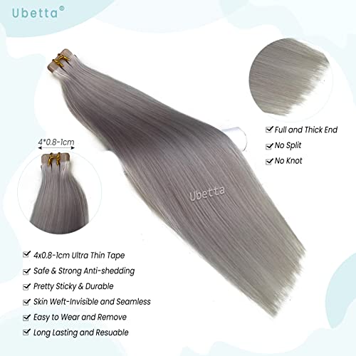 Platinum Silver Remy Human Hair Tape In Extensions 20 Pieces 22 Inch - Image 3
