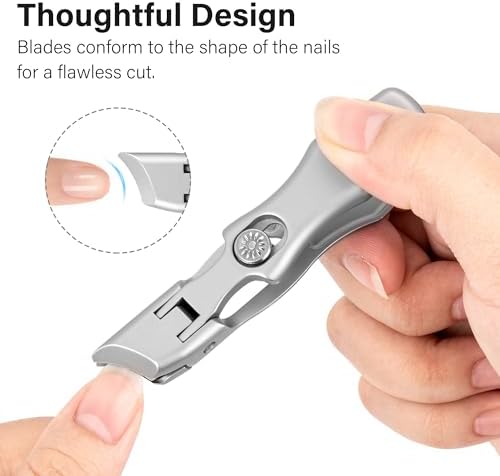 Nail Clippers with File - Extra Wide Jaw Opening and Heavy Duty Large Long Handle Nail Cutter for Thick Nails - No Splash Fingernail Toenail - for Men Women Adult Seniors (Silver - Image 4