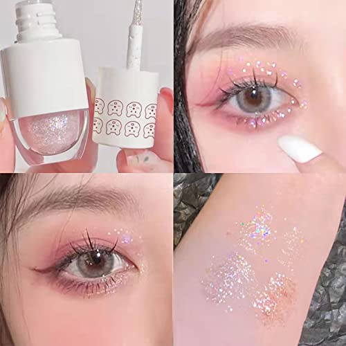 Erinde Liquid Glitter Eyeshadow Eyeliner Korean Makeup Tear Drop Metallic Lightweight Water Texture Long Wearing Loose Glitter Glue For Crystals Eye Glitter Christ 10ml Korean Cosmetics (A, One Size) - Image 2