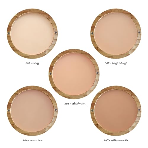 Zao Makeup Compact Pressed Powder Foundation Blendable Face Makeup Long Lasting Portable Full Coverage with Macadamia Oil & Cocoa Butter Lightweight Airbrushing for Pores & Imperfections 9g (302) - Image 4