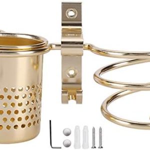 Estink Wall Mounted Hair Dryer Holder, Space Aluminum Organizer for Bathroom, 5kg Capacity