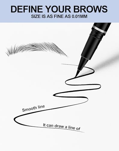 MAEPEOR 2PCS Ultra-Fine Eyeliner 5 Colors 2-in-1 Multifunctional Liquid Eyeliner Eyebrow Pencil Longlasting Waterproof Smudge-proof Quick Drying Eye Makeup Pen (2PCS, 03 Light Brown) - Image 7