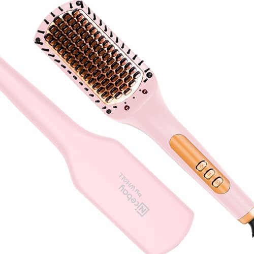 Nicebay Women's Anti-Scald Ceramic Hair Straightening Brush, Fast Heating, Ergonomic Design