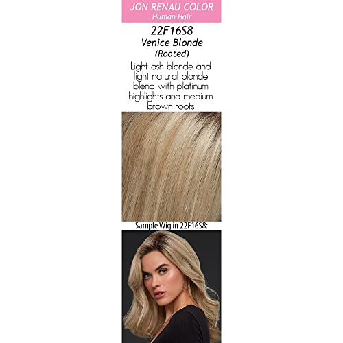 Easihair EasiPart HD 12" Length Topper Color 22F16S8 Venice Blonde- Heat Friendly Hairpiece Synthetic Clip In 1 Piece Volumizer Monofilament 2.75”x5” Base Bundle Maxwigs Booklet - Image 2