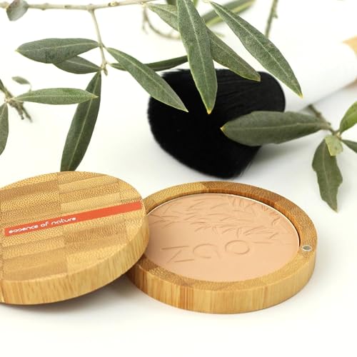 Zao Makeup Compact Pressed Powder Foundation Blendable Face Makeup Long Lasting Portable Full Coverage with Macadamia Oil & Cocoa Butter Lightweight Airbrushing for Pores & Imperfections 9g (302) - Image 3