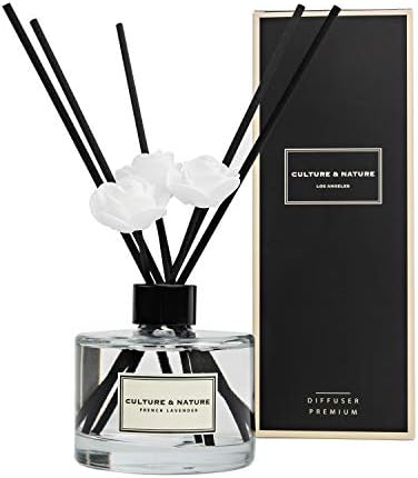 CULTURE & NATURE Reed Diffuser 6.7oz (200ml) French Lavender Scented Reed Diffuser Set