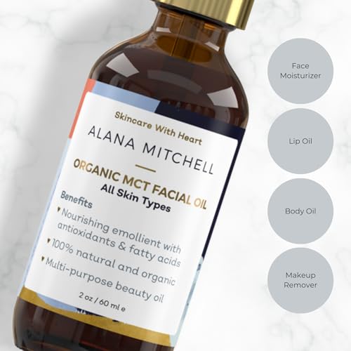 Alana Mitchell Organic MCT Face Oil – Natural Coconut Oil for Skin to Hydrate & Help Prevent Wrinkles & Fine Lines – Face Moisturizer for Women & Men – Organic MCT Oil for Face, Body & Lips (2 oz) - Image 5