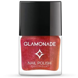 Red Pearl Mermaid Nail Polish 0.34 oz Glossy Finish for Fingernails and Toenails