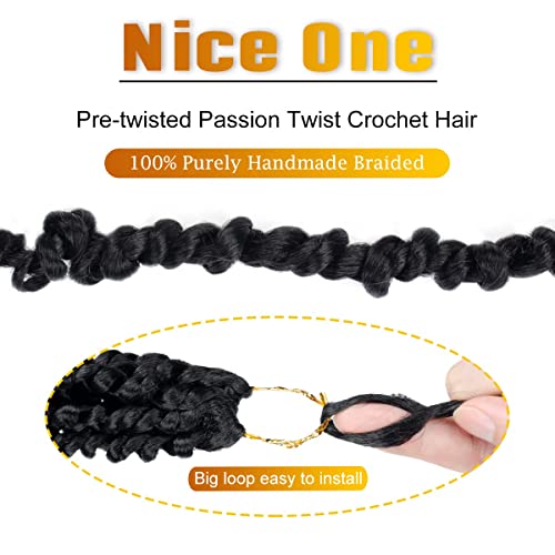 8 Packs Ombre Brown Pre-Looped Passion Twists Braiding Synthetic Hair 12 Inch, Pre-Twisted, Short Crochet Passion Twist Hair Extensions for Women (12inch,T30#) - Image 6